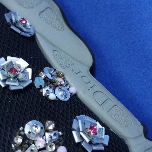 Dior Black Sequins Embellished Mesh Fusion Slip-On Sneakers - Picture 8 of 12